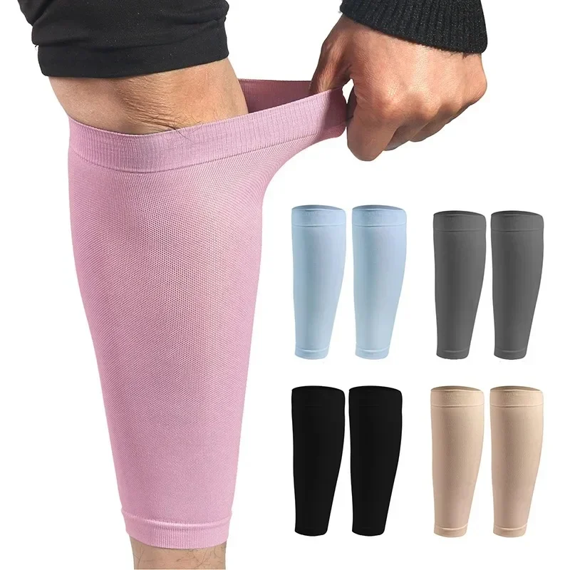 2 stks Kalf Guard Compressie Lange Sokken Kousen Elastische Pijnbestrijding Been Mouw voor Voetbal Running Beenwarmers Protector Pad - afbeelding 2