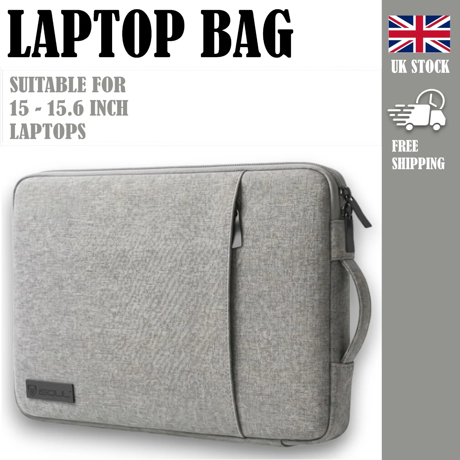 Padded grey laptop sleeve for 15 inch laptops