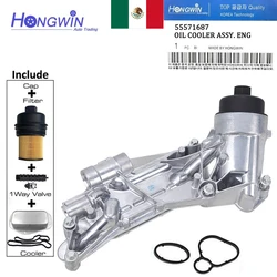 Engine Oil Cooler & Filter Assembly Aluminium for Cruze Sonic Aveo G3 Orlando Opel Vauxhall Astra 93186324 55353322 12992593