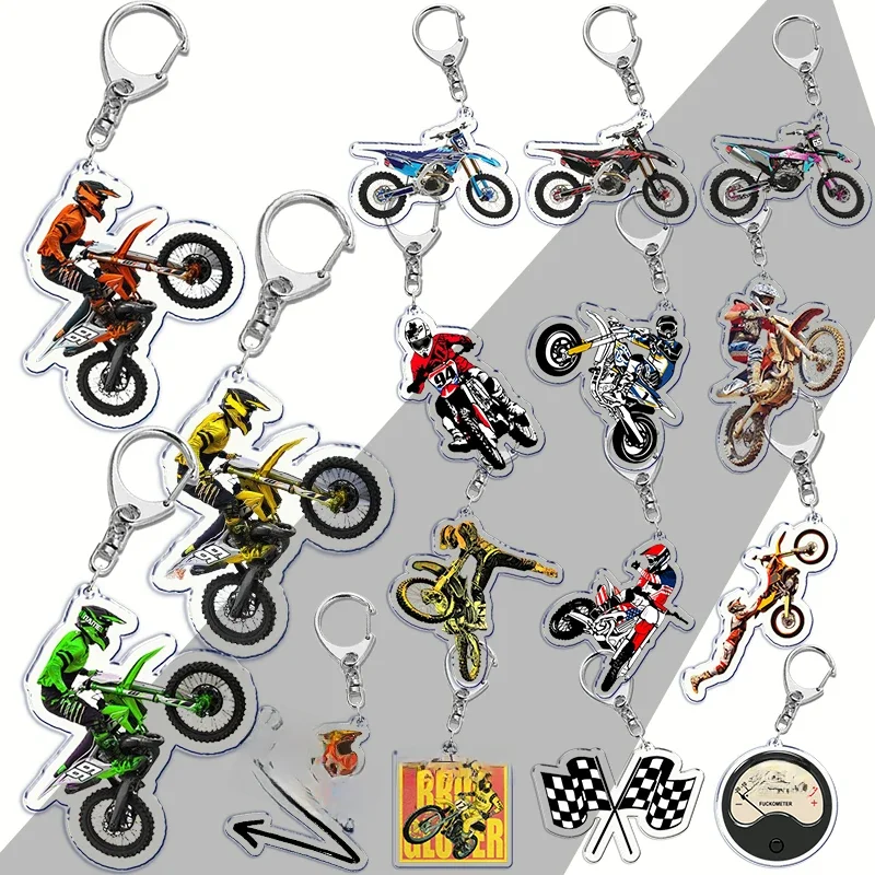 AliExpress Cool Motorcycle Biker Dirt Bike Keychain for Accessories Bag Pendant Dirtbike Key Chain Ring Keyring