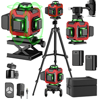 16 Line 4D Laser Level 360 Degree Horizontal And Vertical Self Leveling Level Tripod Control Green Line Crosshair Laser