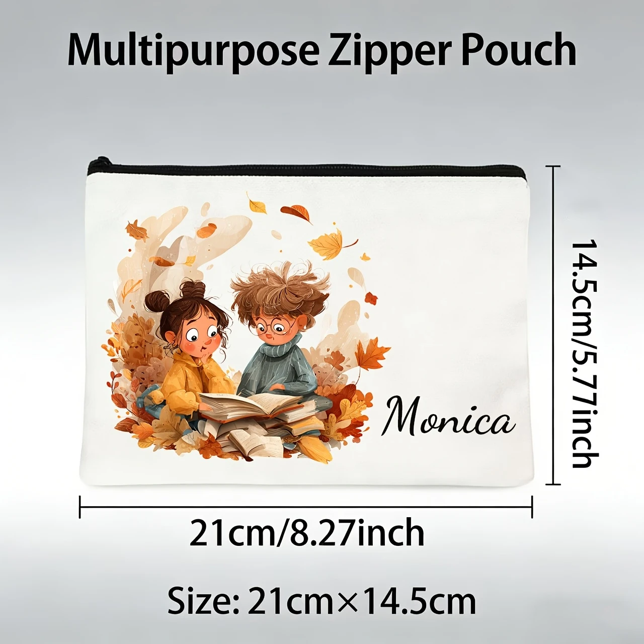 Personalized Name Customized Makeup Bag. Pack The Autumn Tale Into Your Carry-On Makeup Bag. in The Falling Leaves
