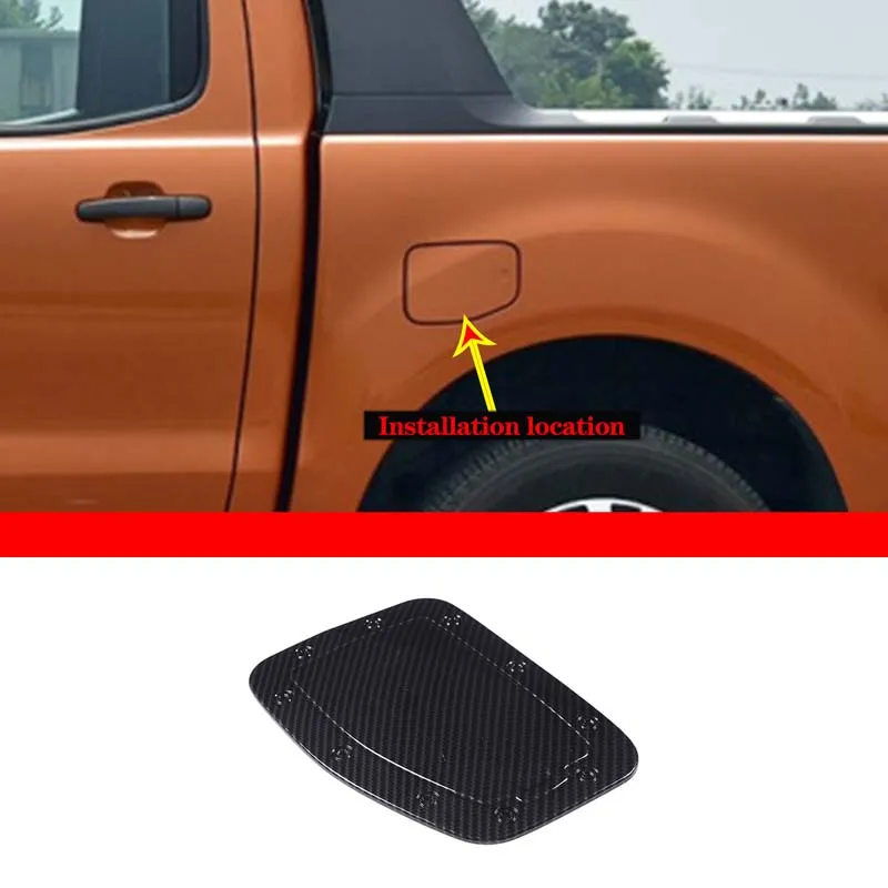 

For Ford Ranger 2015-2021 ABS Matte Black Car Fuel Filler Tank Cover Cap Decoration Stickers Car Exterior Accessories