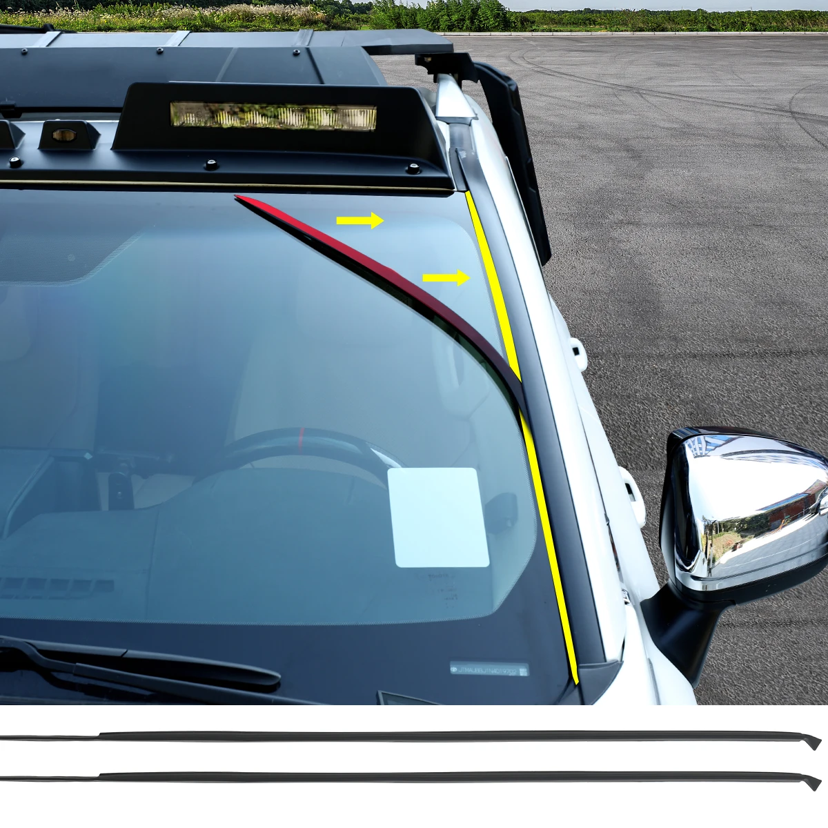 

Weather Stripping Fit for Toyota Land Cruiser LC250 / Prado (1958 Edition) 2024 2025, Front Windshield Silicone Strip, 2Pcs