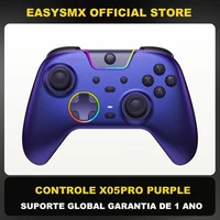 Controlador de mando Bluetooth EasySMX X05 Pro Compatible con PC/teléfono/Switch/TV/Steam, motores duales Rumble, morado limitado