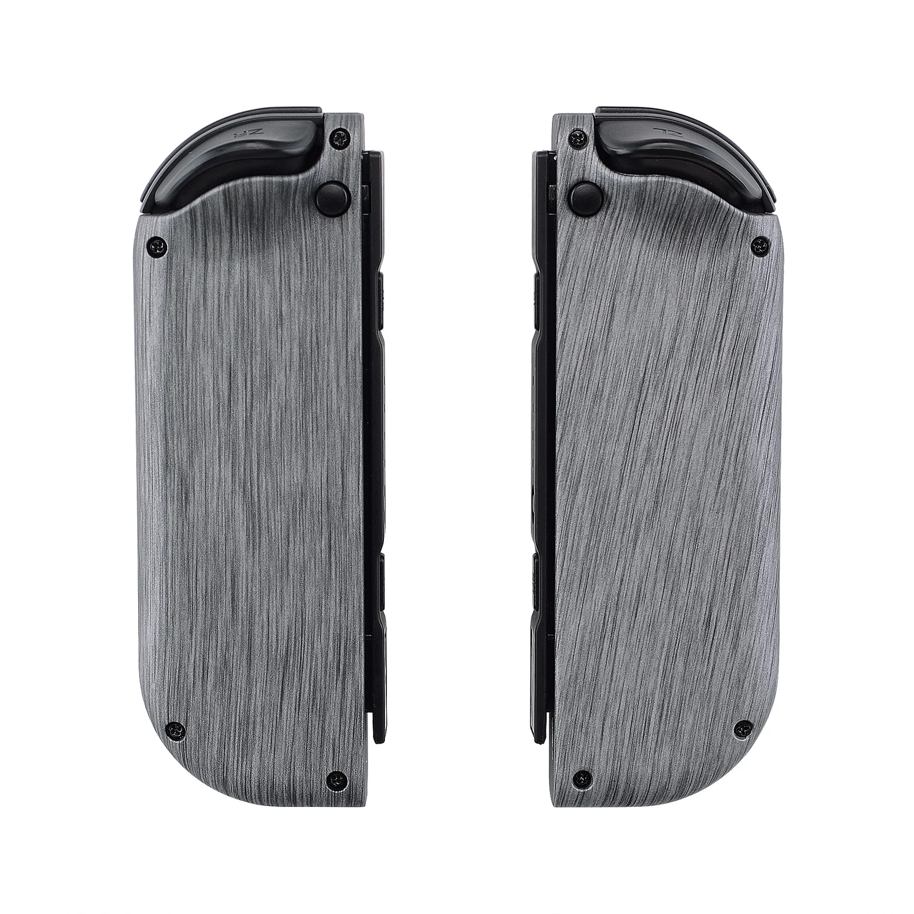 غطاء غطاء غلاف منقوش بملمس ناعم ، مجموعة أزرار كاملة لمفتاح NS ، JoyCon ، الفضة المصقولة OLED