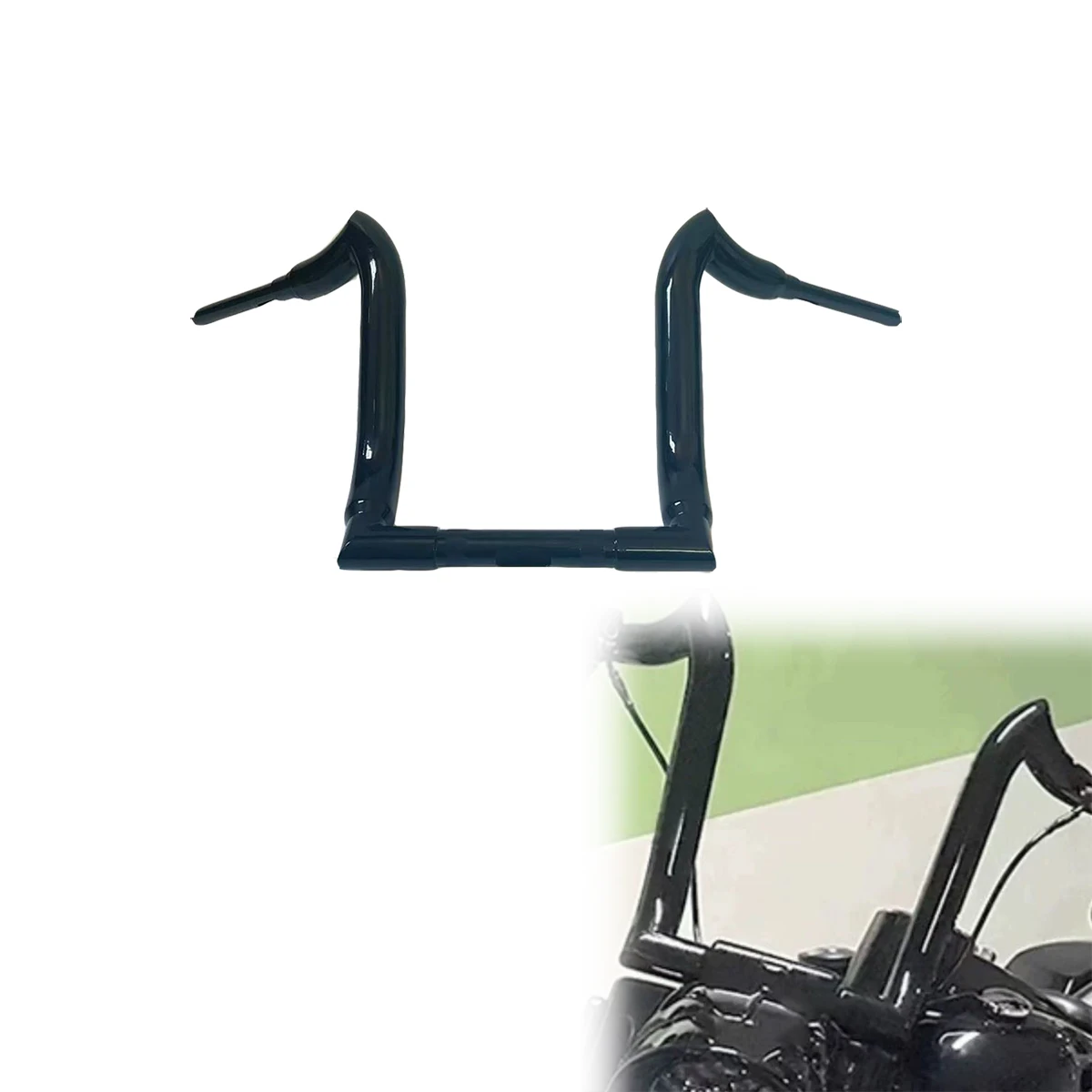 

Motorcycle 2inch Ape Hangers Goat Horn Handlebars For Harley Softail Road King Low Rider Fat Boy Street Bob Steering Wheel