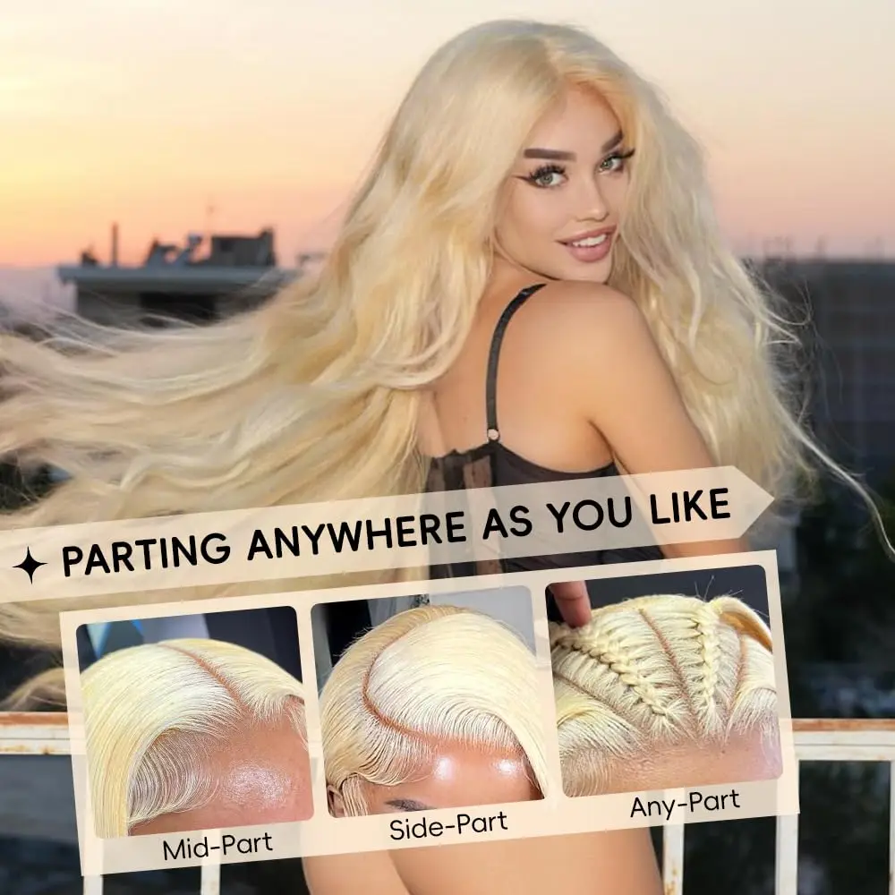 30 Inch 613 Lace Front Wig Human Hair Straight Blonde 13x6 Lace Front Wig Human Hair 200% Density Pre Plucked Wigs for Women image 5