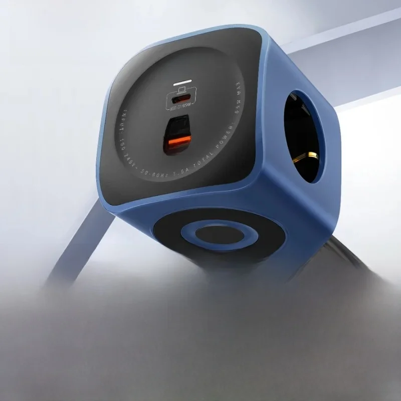 LDNIO Cube Power Strip 65W Stacje ładowania 2M Przedłużacz Filtr sieciowy Adapter wtyczki Eu Kr do gniazda USB Europlug 220v — zdjęcie produktu 7
