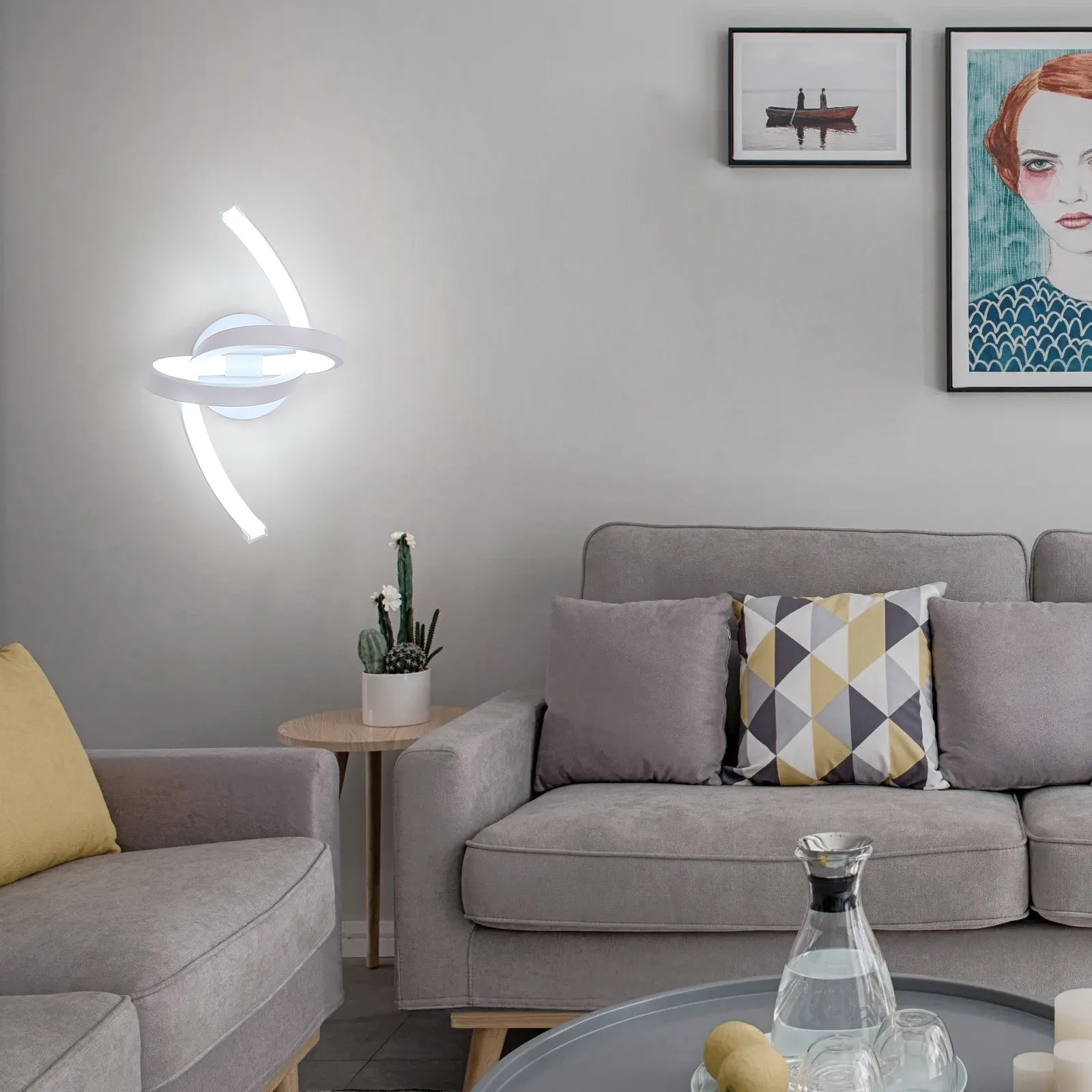 LED-Wandleuchten, modern, 24 W, Wandleuchte für den Innenbereich, schwarze Wandleuchte für Schlafzimmer, Spiegel, Wohnzimmer, Esszimmer, Treppe 3000 K – Detail 10