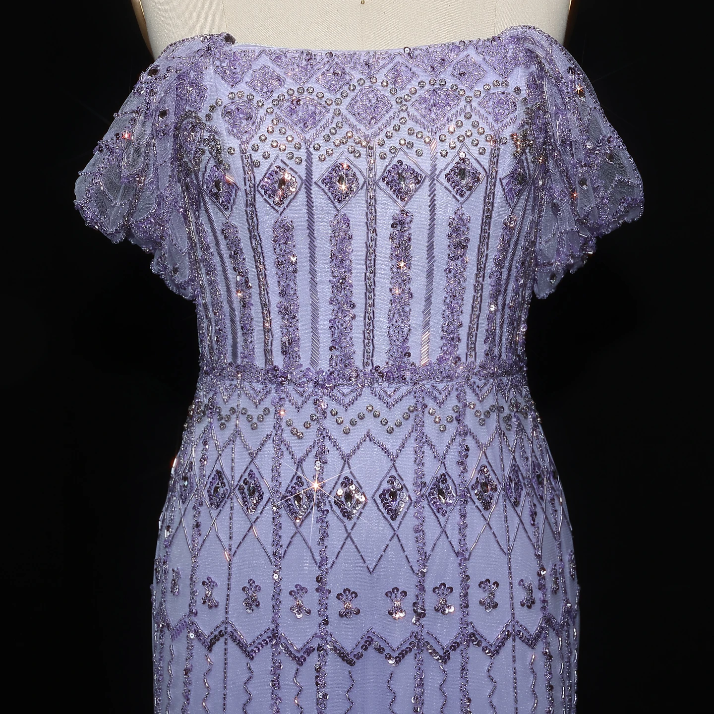 Sharon Said Lusso Dubai Verde Sirena Arabo Abito da Sera Lilla Cap Maniche 2025 Donne Abiti da Festa di Nozze SS291 Personalizzato