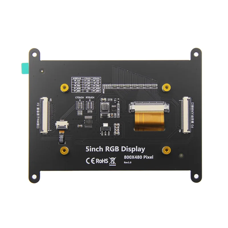 5นิ้ว800X480 RGB จอแสดงผล LCD โมดูลหน้าจอสัมผัส ips/tn สำหรับไฟป่า/STM32/ESP32