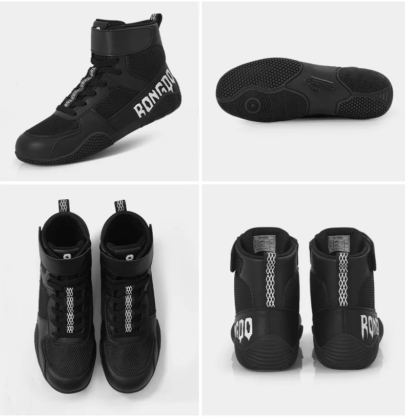Trainings-Wrestling-Schuhe für Herren und Damen, Fitness-Boxschuhe, atmungsaktiv, leicht, rutschfest, hochwertige High-Top-Knöchelschuhe – Detail 10