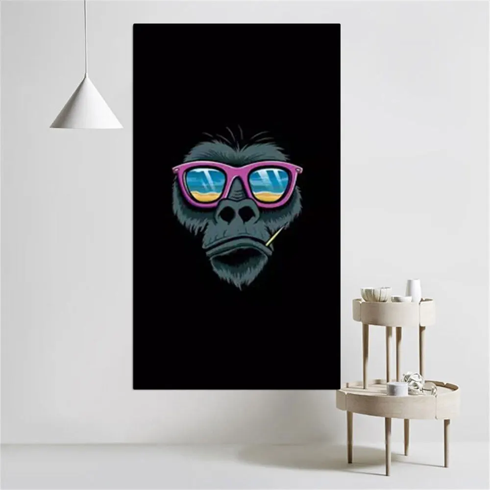 Handsome Majesty Gorilla Print Painting Poster Picture Fashion Creative Abstract Style, Canvas Wall Art, Living Room, Home Decor