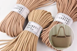 KNOTITUDE 5.5mm Basket Sewing Cotton Rope 55yard Macrame Rope  Thick Sewing Cord For Basket Making Rug sewing and Bucket Sewing.