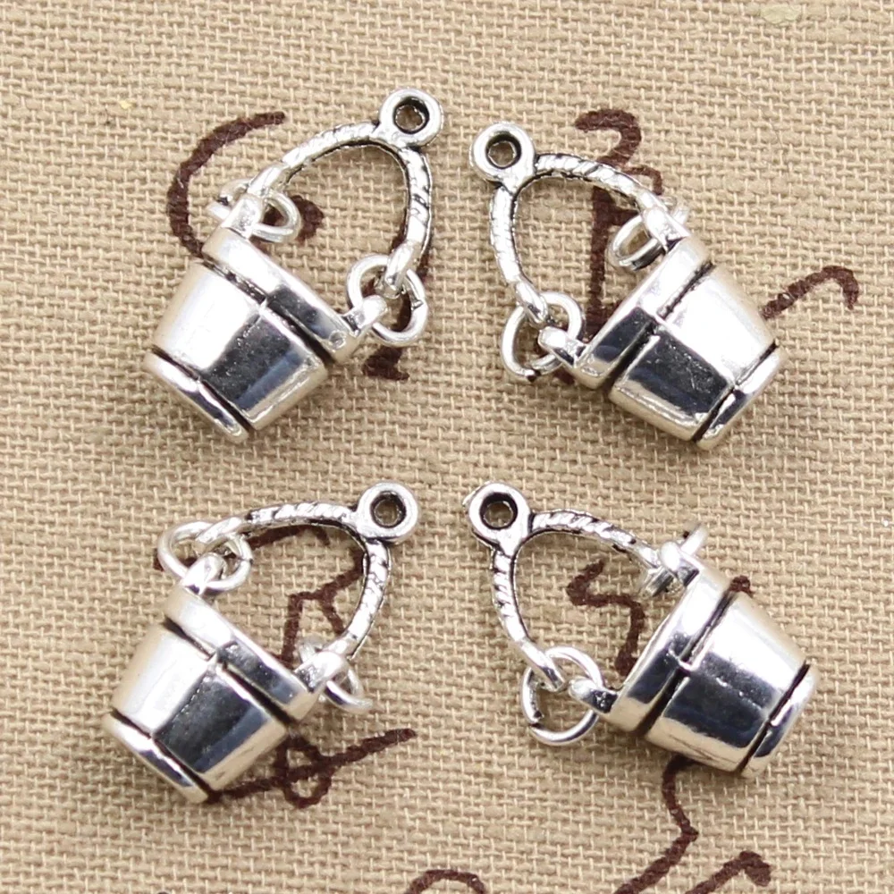 10 sztuk Charms ruchome wiadro wiadro 24x12x7mm Antique Making wisiorek fit, w stylu Vintage tybetański brąz srebrny kolor, ręcznie robiona biżuteria DIY — zdjęcie 2