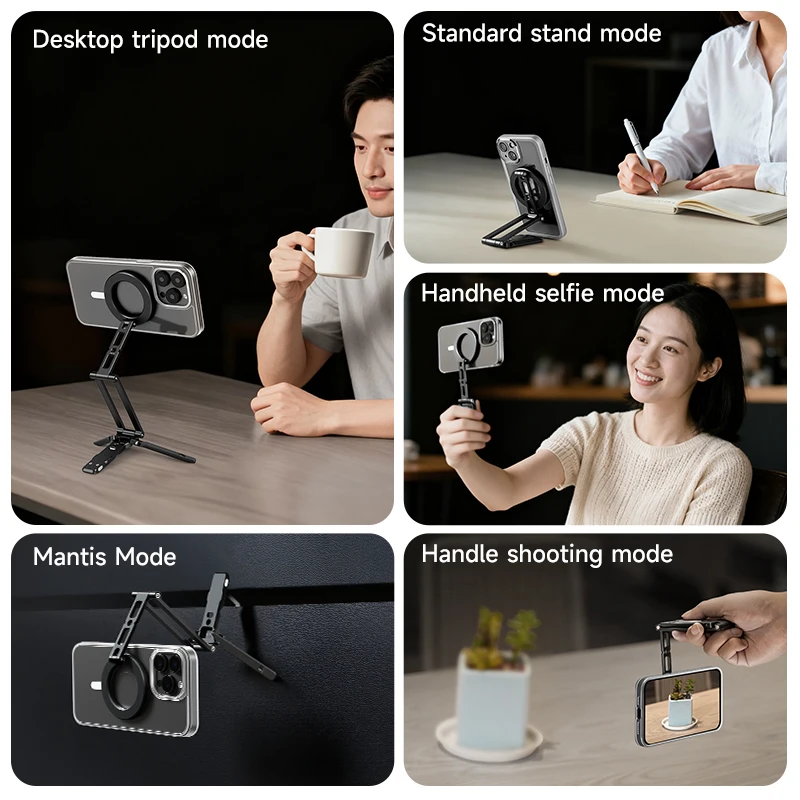 COBONE Magnetischer Telefonstativhalter, faltbar, verstellbar mit Arca-Swiss für Telefon, Vlog, tragbare Desktop-Telefonhalterung für Reisen