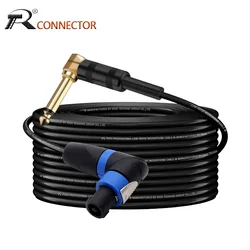 Right-Angle 6.35mm 1/4 Inch Mono Male Plug to Speakon Male/Female Jack Speaker Audio Amplifier Adapter Extension Shielded Cable