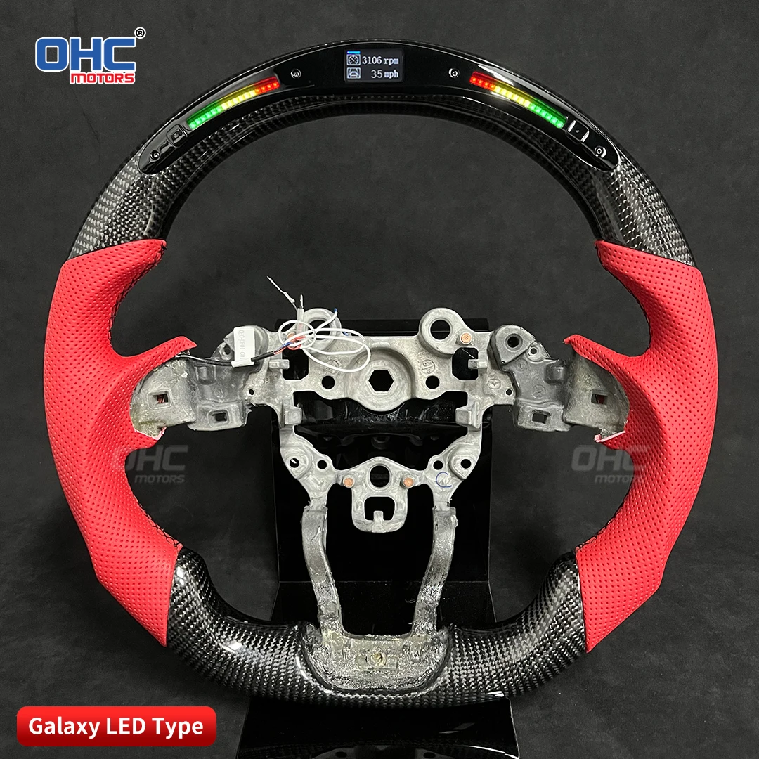 100% Real Carbon Fiber LED Steering Wheel compatible for Mazda 3 Mazda 6 CX-4 CX-5 RX-7 BT-50 LED Performance OHC Motors