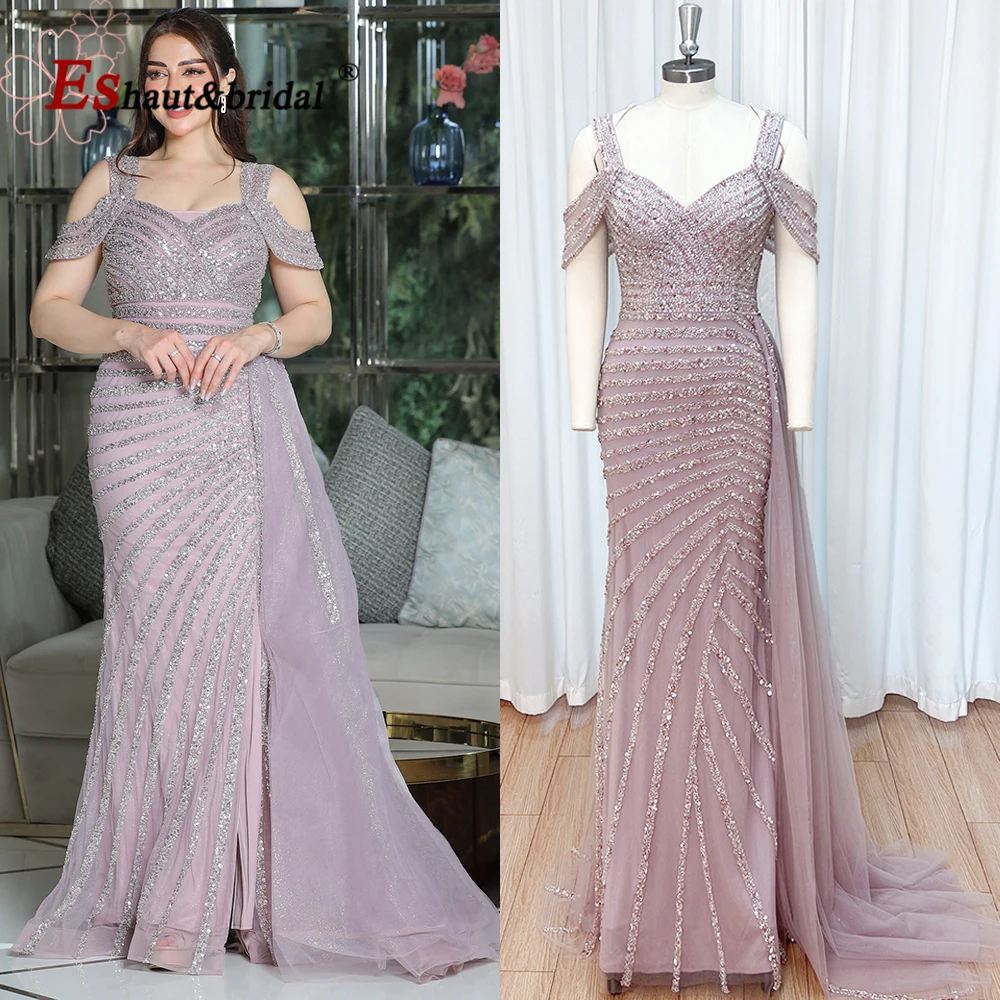 Vestido de noche de sirena hecho a mano con cuentas elegantes para mujer 2024 Dubai árabe largo Formal vestidos de fiesta de boda personalizados