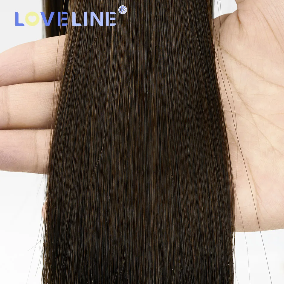 LOVELINE Tape In Hair Extensions Menselijk Haar 100% Virgin Remy Natuurlijk Menselijk Haar Huid Inslag Onzichtbare Naadloze Bruine Kleur