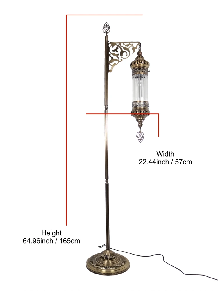 Turkish Floor Lamp Pyrex Glass Transparent Standing Light
