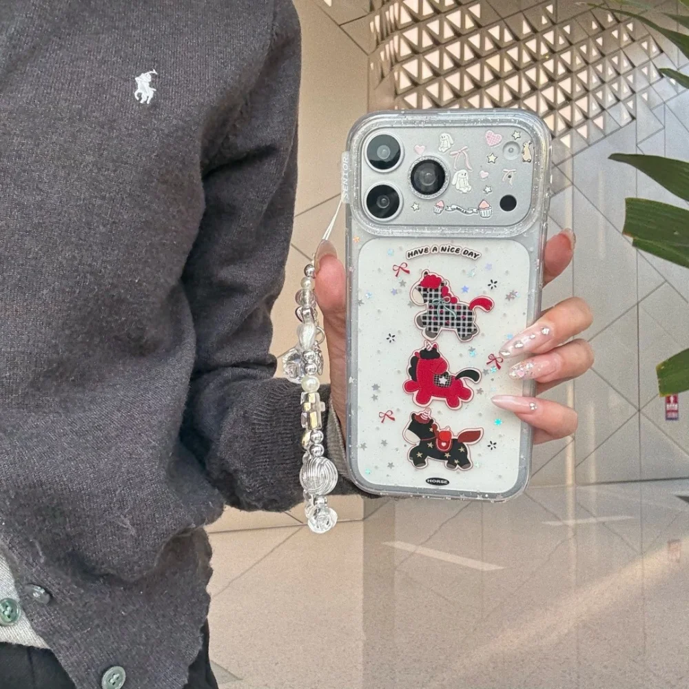 

Korean INS cute doll pony phone case for iPhone 17 16 ProMax14 15Pro fundas fashion personalized new shock-proof protective case