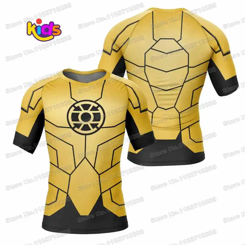 5th Anime Kids Surf Clothing BJJ MMA Boys Rash Guard Short Sleeve Diving T-Shirt Tight Swimwear Summer Beach Floatsuit Girls