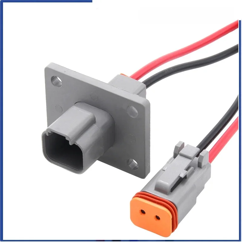 Connecteurs Deutsch mâles et femelles à 2 broches, prise de faisceau de câbles étanche à bride fixe DT04-2P-L012 pour Machine lourde