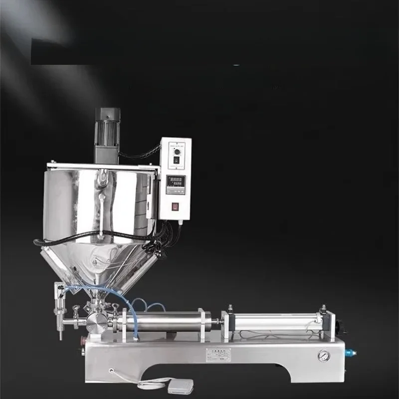 PBOBP Heating Mixing Hopper Sauce Filling Machine Bottling Machine Pneumatic Double Head Honey Tomato Sauce Filling Machine