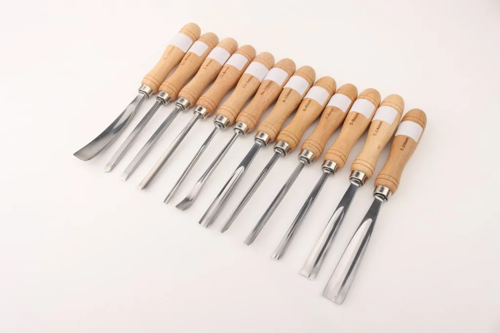 12PCS Woodcarving Chisel Tool Set With Tool Rolls