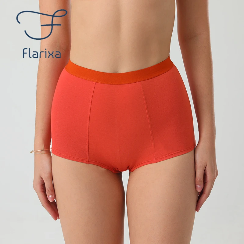 

Flarixa High Waist Cotton Women Seamless Panties Briefs Breathable Boyshorts Safety Shorts Slimming Female Lingerie Underpants