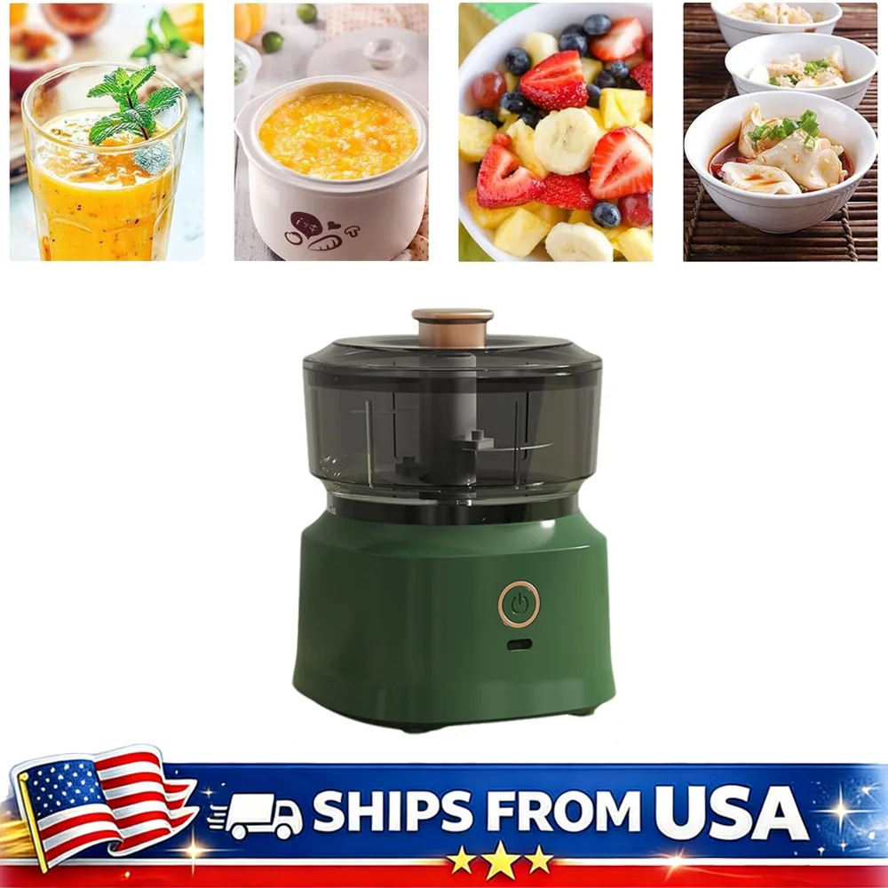 Mini Elektrischer Zerkleinerer USB-Aufladung Knoblauchzerkleinerer Fleischwolf Gemüsehacker 350ML Tragbares Küchengerät