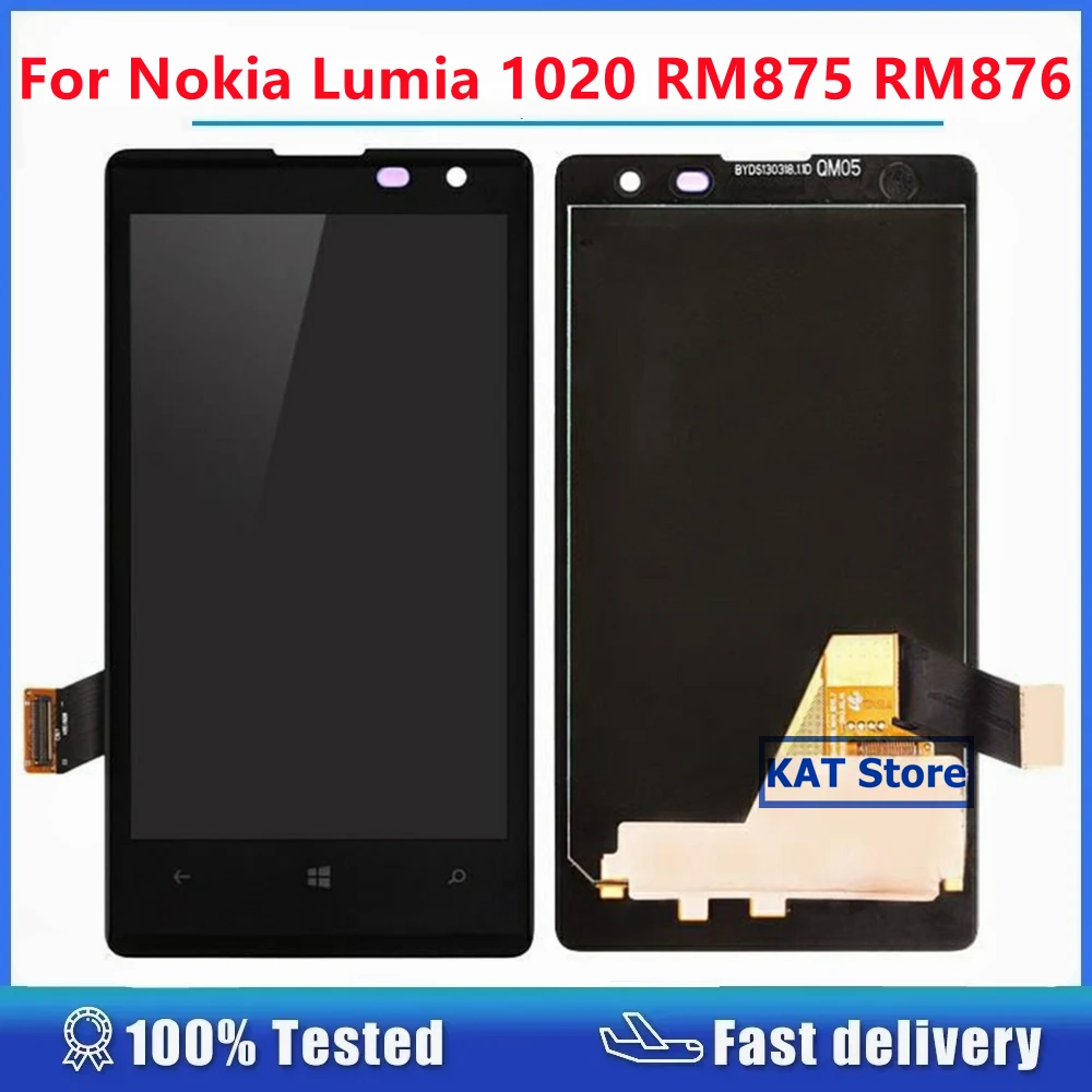 LCD touch screen digitalizador 4,5 polegadas para nokia lumia 1020 rm-875 rm-886 rm-877, peças de reposição montagem completa