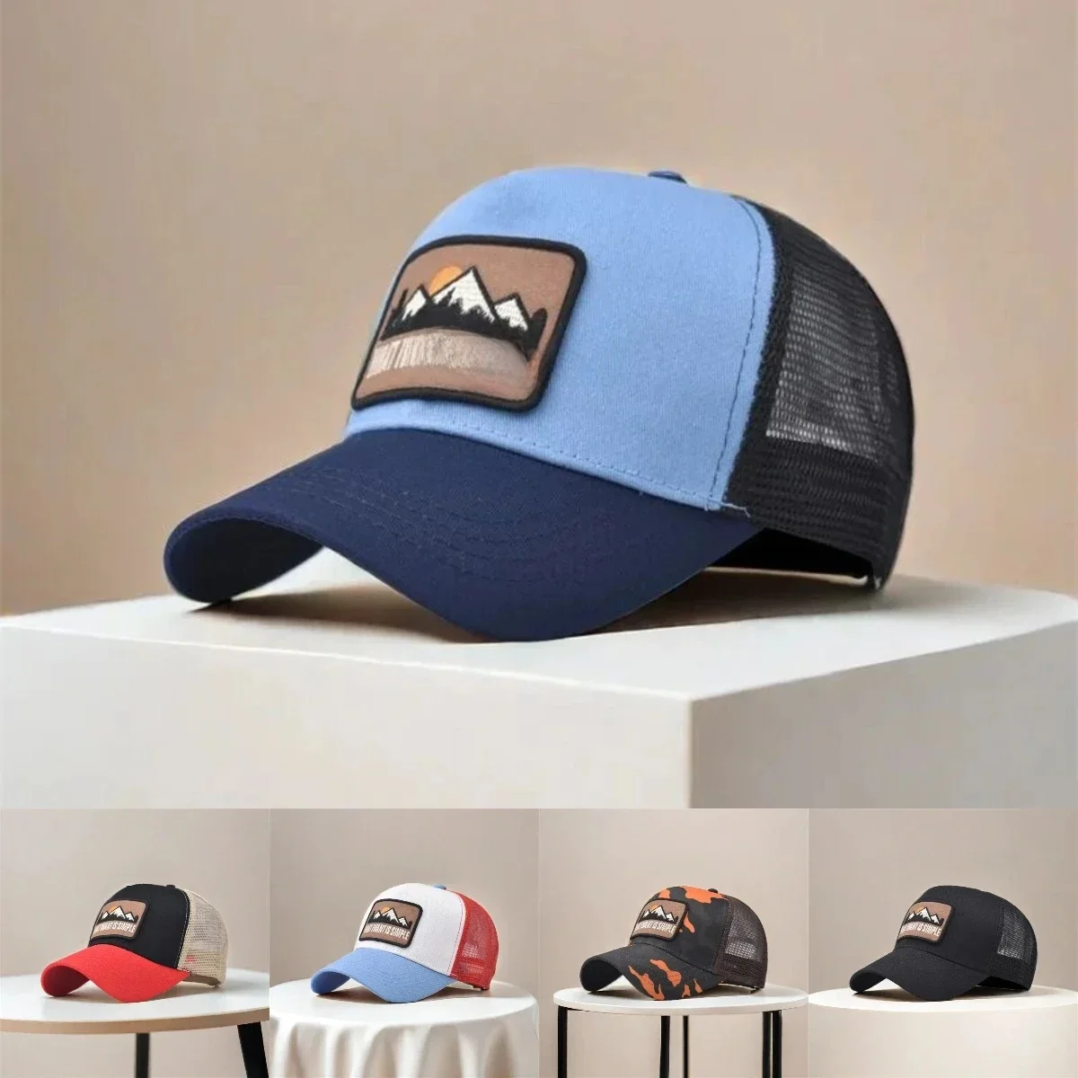 AliExpress Man Letter Embroidery Baseball Hat Cycling Tourism Fishing Hiking Outdoor Breathable Mesh Hat Neutral Fashionable Hip-hop Hat