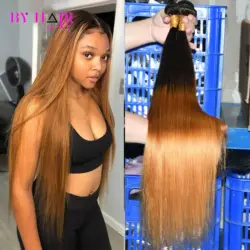 10A Hair 1B/30 Human Hair Weave Bundles Brazilian Bone Straight Hair Two Toned 100% Human Hair Bundles Ombre Straight Hair 3 Pcs