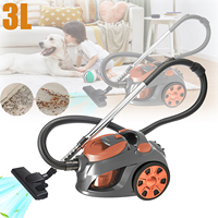 1400W 3L Bagless Canister Vacuum Cleaner, Multi-Cyclonic Filtration, Corded Vacuum for Hard Floors, Carpets, Pet Hair