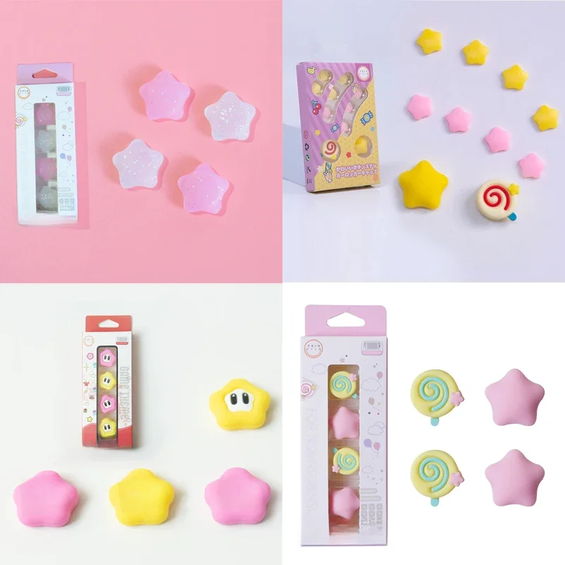 Capuchon de poignée en Silicone souple pour jeu de fleurs étoiles, couvercle de Joystick pour Switch NS Oled/Lite Joy-con, étui pour manette de jeu