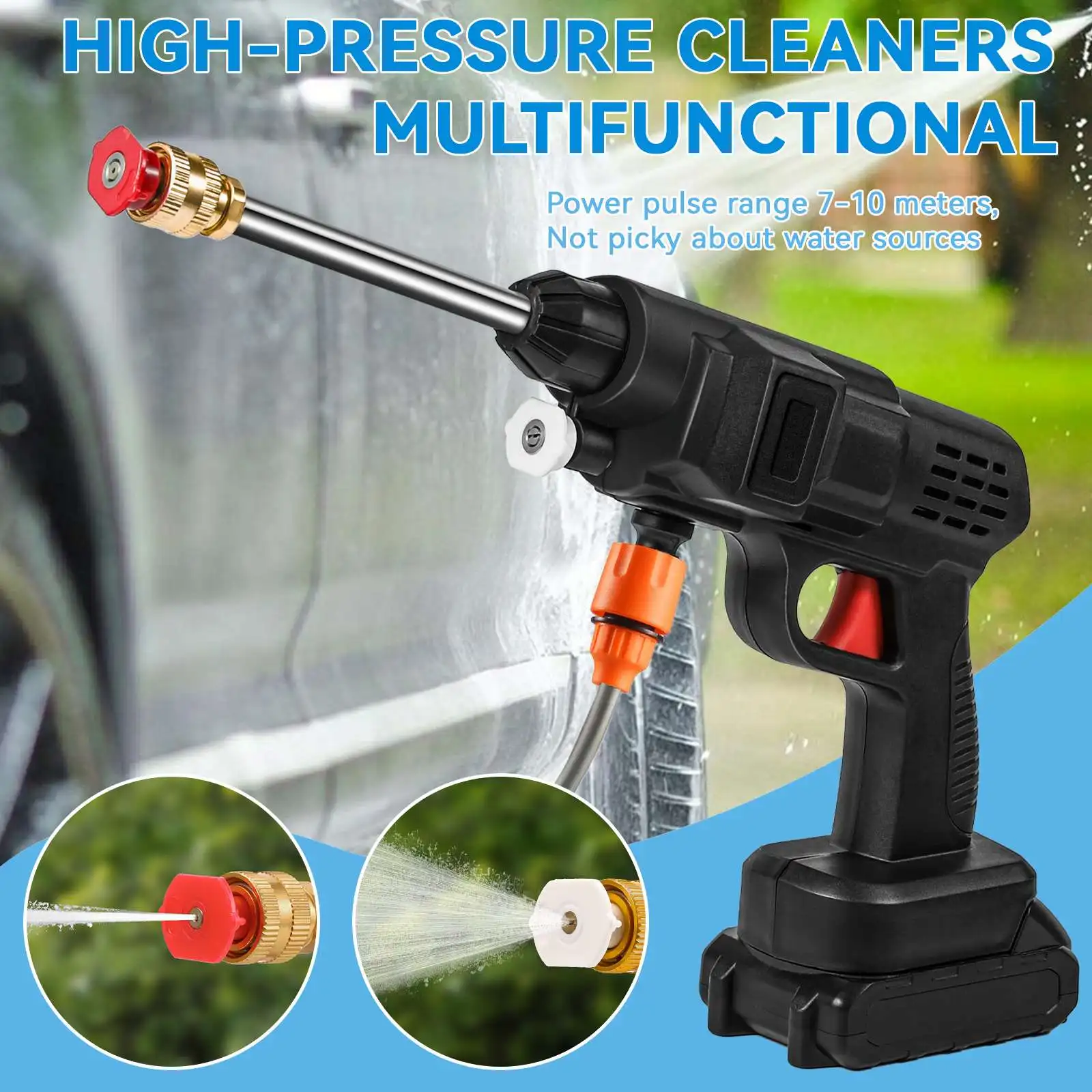 20BAR Electric High Pressure Washer Rechargeable Car Wash Gun Cordless Electric Water Gun Foam Machine For Makita 18V Battery