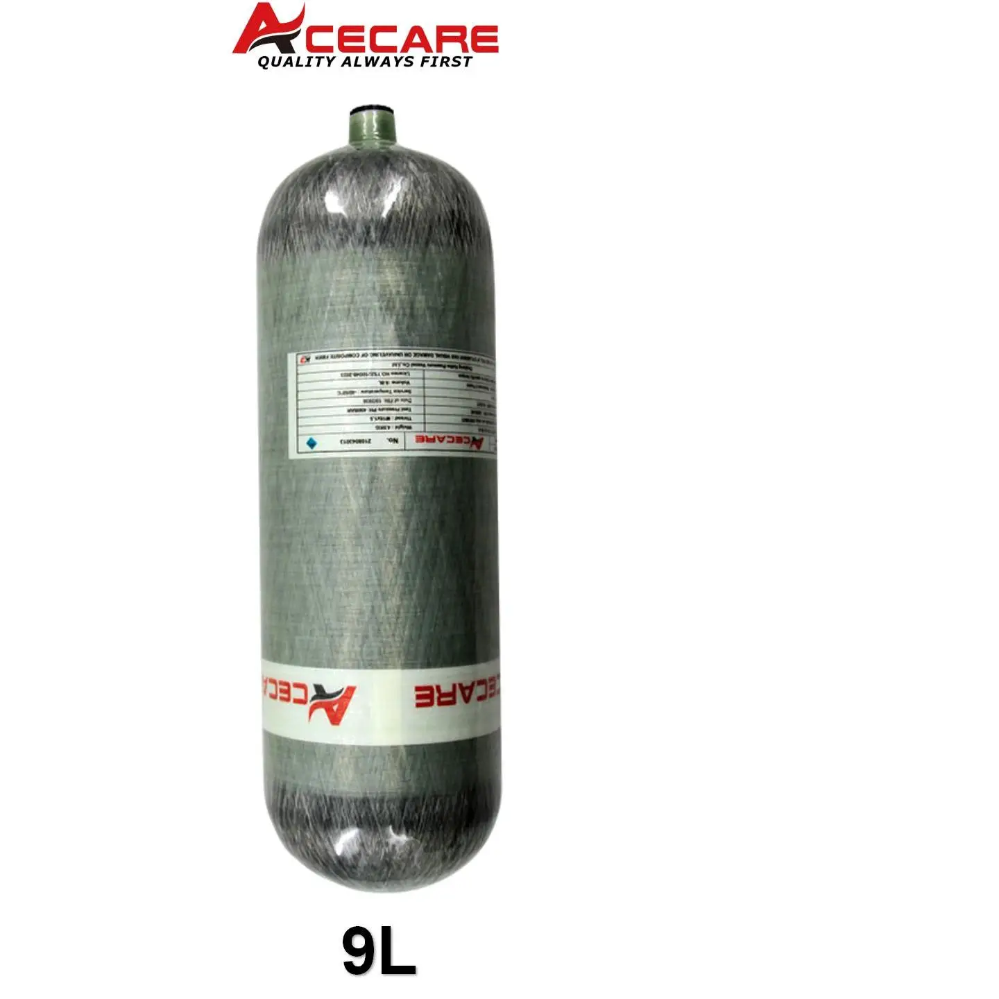 ACECARE 30Mpa 300Bar 4500Psi 9L HPA válvula de cilindro de fibra de carbono estación de llenado protección caja de goma para buceo M18 * 1,5