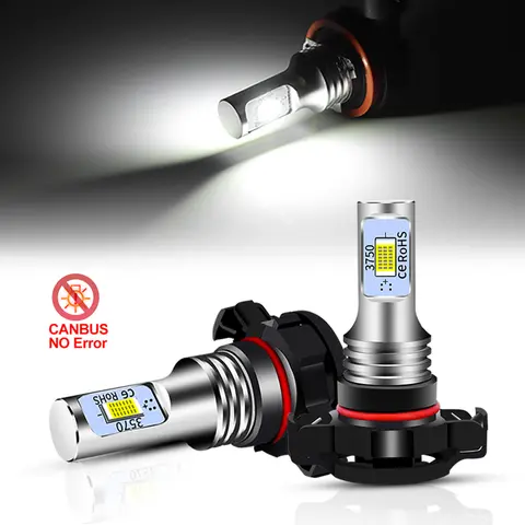 CANBUS H16 5202 PS19W LED 전구, 아우디 A3 8P 2008 2013 LED 주간 주행등 DRL 전구, 오류 없음, 6000K 화이트 3000K, 2 개