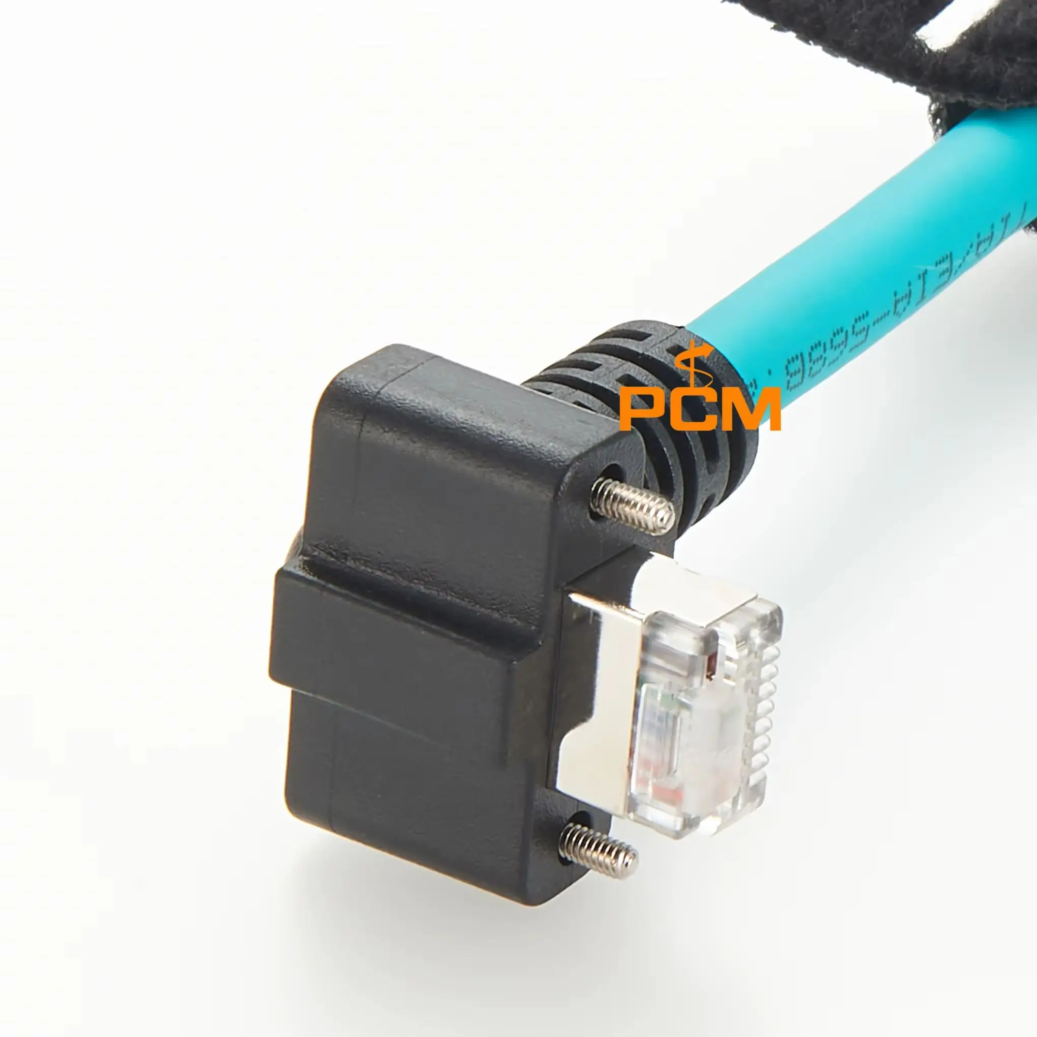 RJ45 To RJ45 GIGE Cable with Screw Mount Cat6a Gigabit Ethernet Industrial Digital Camera Cables Angled High Flex Ethernet Cable