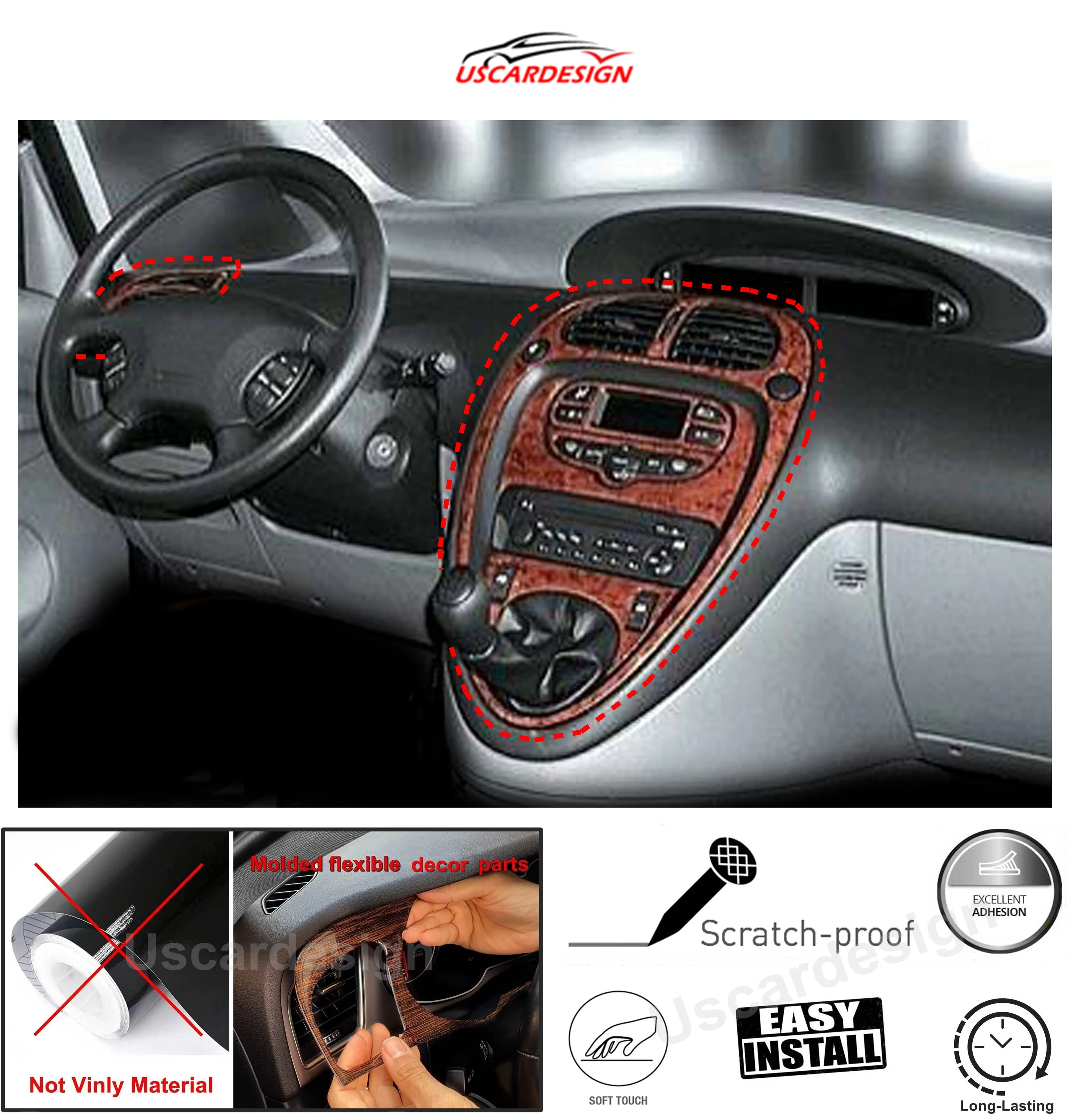 For 1999 - 2010 Citroen Xsara Picasso Dashboard Frame Decor Set, Trim Accessorie, Piano Black, Dash Cover