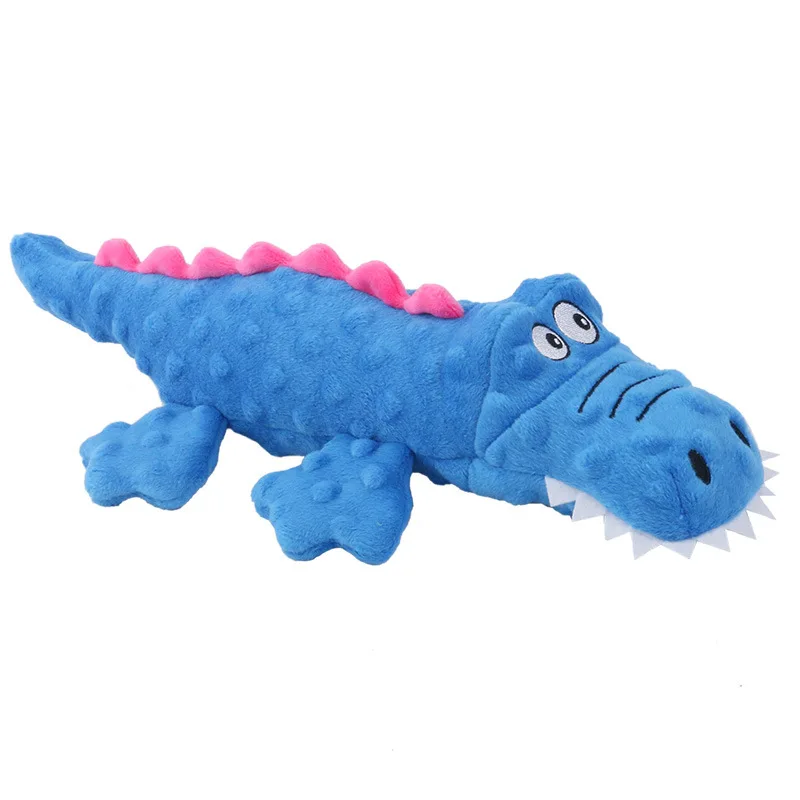 New pet plush toys with sound crocodile teeth bite resistance cute cartoon dog toys pet supplies