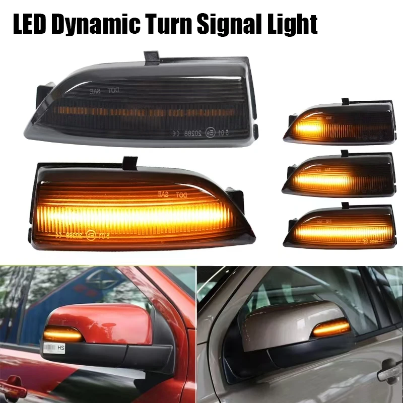 

2 шт. светодиодный динамический указатель поворота, боковое зеркало, мигающий индикатор для Ford Everest 2015-2019 Ranger T6 Raptor Wildtrak 12 В T10