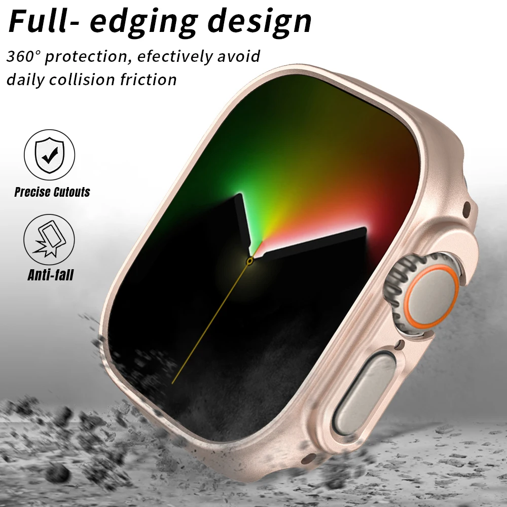 Mattes Cover für Apple Watch Series 7/8 41 mm 45 mm Schutzhülle Harter PC-Rahmen Schutzgehäuse für iwatch Series 8 Pro/Ultra 49 mm