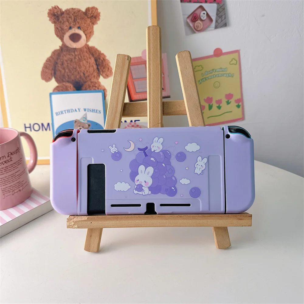 Cute Grapes Rabbit Protective Case For Nintendo Switch Oled Protector Cover For Switch NS Game Console Accessories Soft Casing