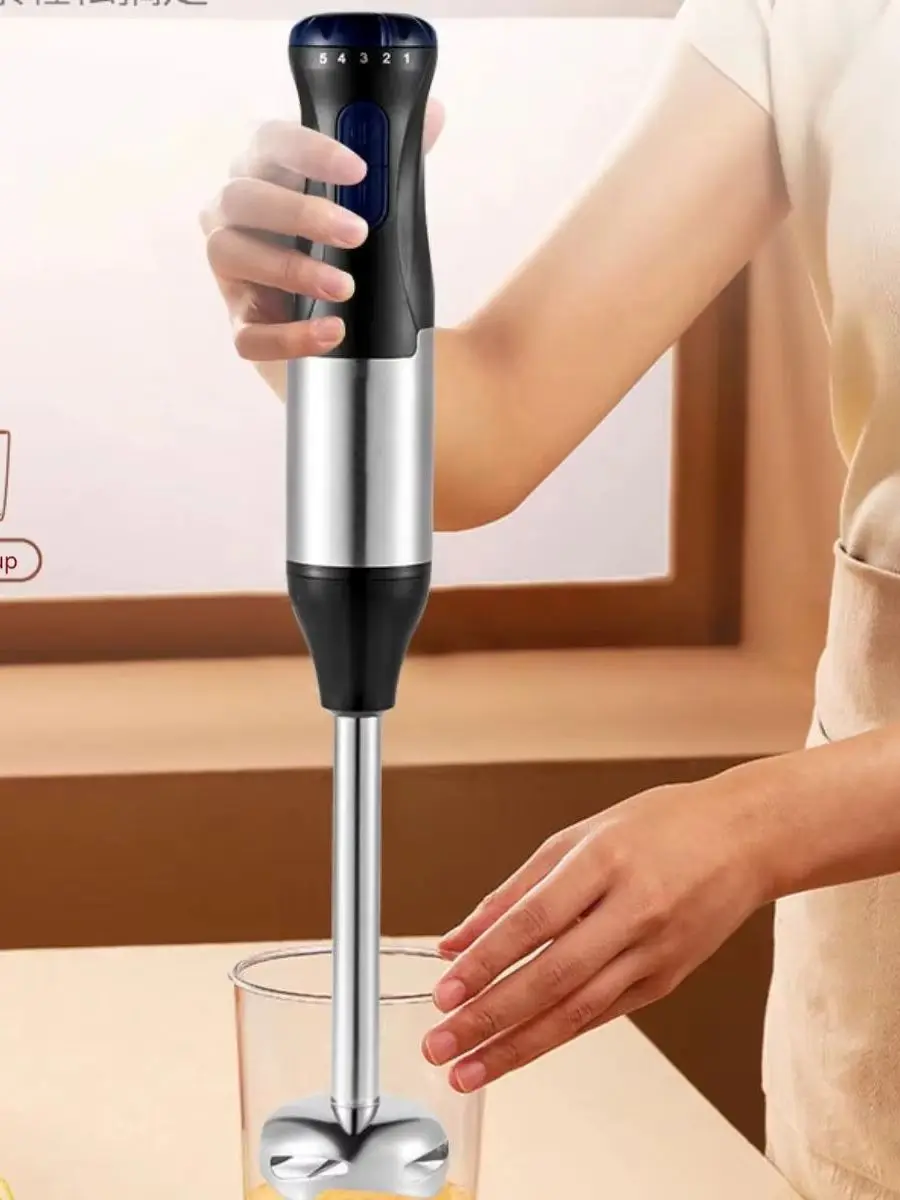 1000W 4-in-1 Stabmixer-Set aus Edelstahl, Elektrischer Stabmixer, Lebensmittelprozessor, Gemüse- und Fleischzerkleinerer, Eierschläger, Milchaufschäumer, Smoothie-Mixer, Babynahrungszubereiter,