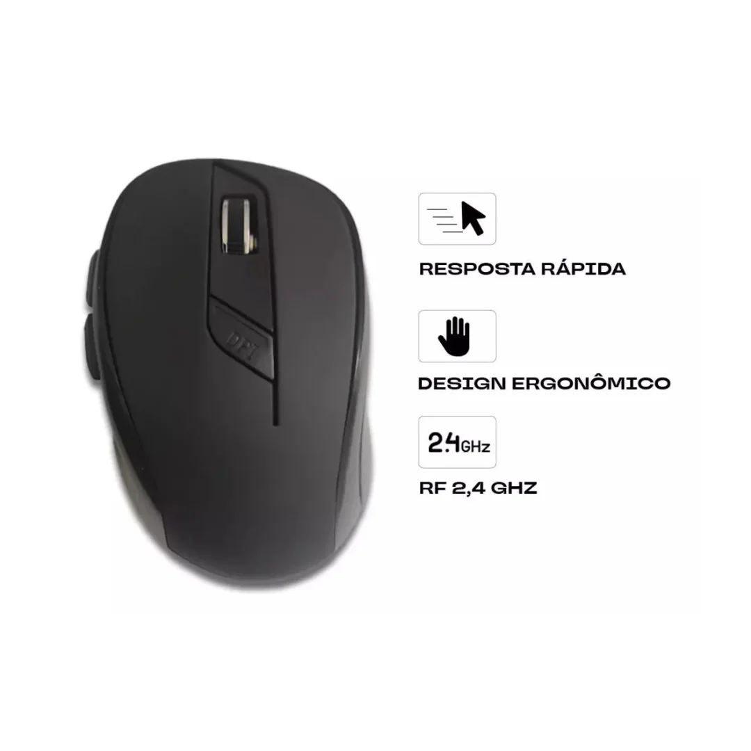 KP-MU401 Wireless Mouse: 1600 DPI, with 6 Programmable Buttons, 2GHz RF Technology and 4GHz for Stable and Precision Connection
