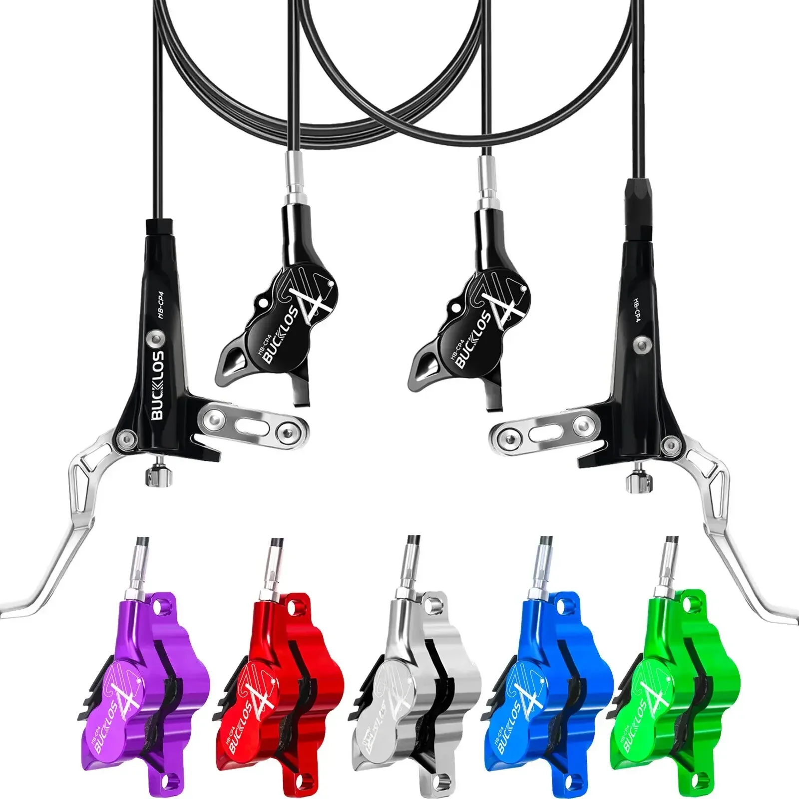 AliExpress BUCKLOS Bike Hydraulic Disc Brakes 4 Piston Separate Bicycle Oil Pressure Brake for Shimano E-Bike Hydraulic Brake Set MTB Parts